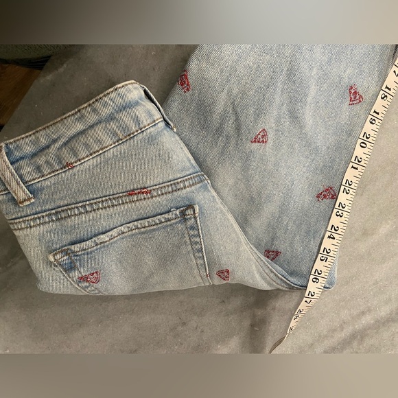 NWT Tinseltown Size 5 Pizza Embroidered Distressed Curvy Hi Rise Skinny Jeans - Picture 8 of 15